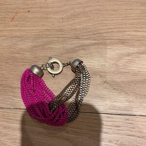 Pink and Gold Chain Bracelet